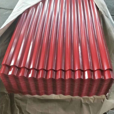 بناء صفائح التسقيف المطلية بالألوان Z30 ألواح السقف المعدني الأحمر SGCC 7-30um