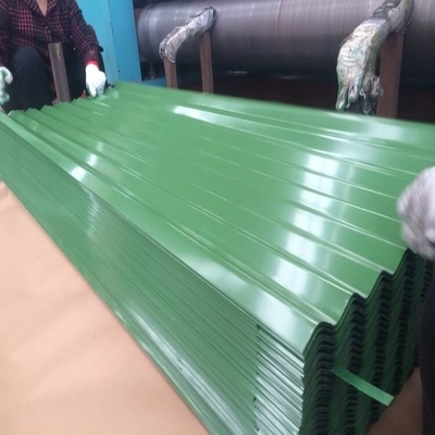 ألواح السقف المعدني الخضراء PE 30-275g / M2 RAL 9012 صفائح معدنية مموجة ملونة