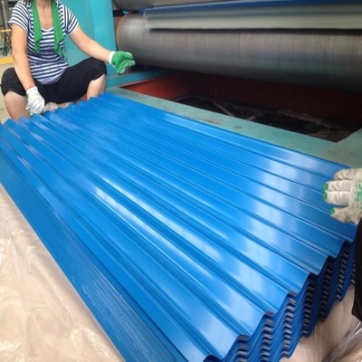 0.4mm-3.0mm سمك ورقة تسقيف PPGI المجلفن المموج 600mm-1250mm العرض