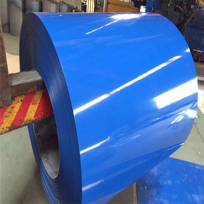 ASTM RAL Color 8-35um PPGI Coil 600-1250mm فولاذ أزرق مطلي مسبقًا