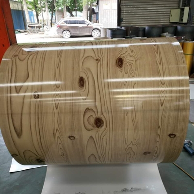 910mm PPGI Prepainted Steel Coil 3-25um اللون المطلي لفائف الطوب الخشبي