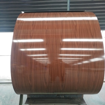 910mm PPGI Prepainted Steel Coil 3-25um اللون المطلي لفائف الطوب الخشبي